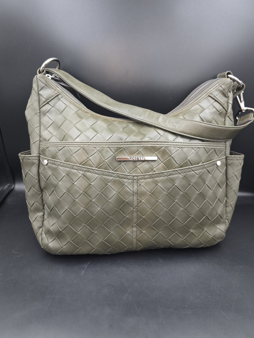 Rosetti Olive Woven Shoulder Bag